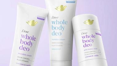 Deodorante Dove Whole Body Deo dal portafoglio Personal Care di Unilever.