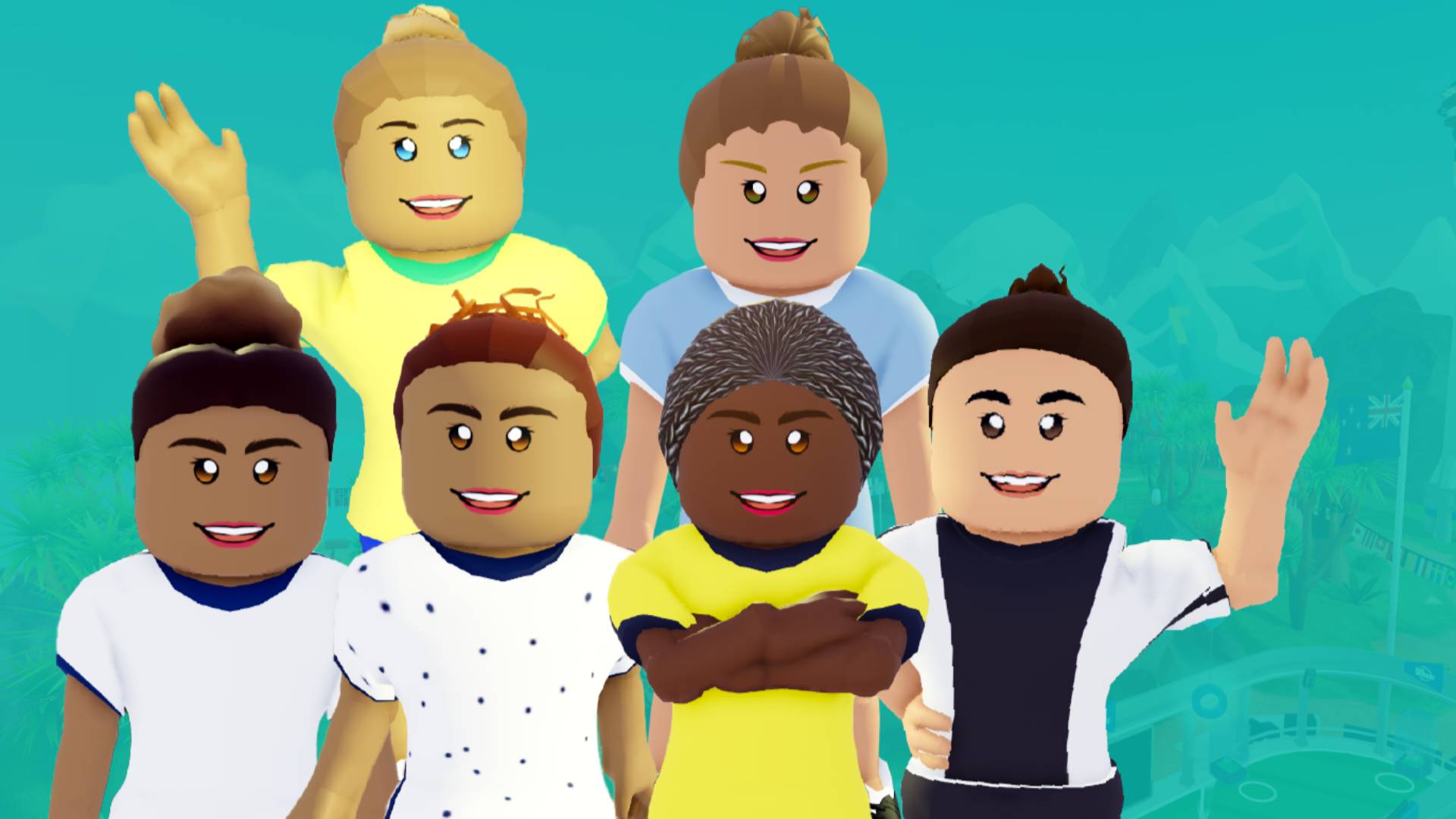 Un'immagine del marchio Rexona di Unilever. Avatar animati di sei calciatrici, sorridenti e che salutano, in tenuta da football.