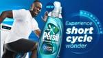Pubblicità di Wonder Wash con Usain Bolt, con testo "Provalo! detersivo ideale per cicli brevi."